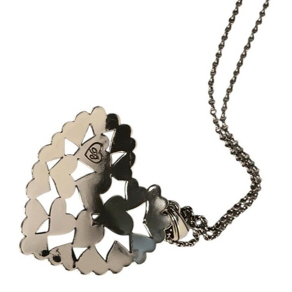 Brighton Large Heart Pendant Necklace Multiple Hearts Small Rhinestone Heart 18" - Picture 4 of 16